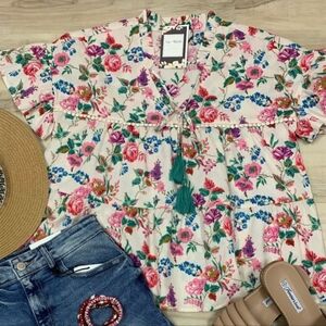 THML Anthro Floral Top Size Large